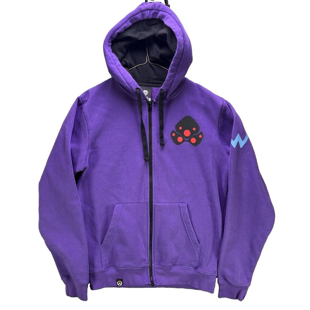 Overwatch Ultimate Widowmaker Hoodie Mens Medium Purple Zip-Up Gamer Gaming NWOT